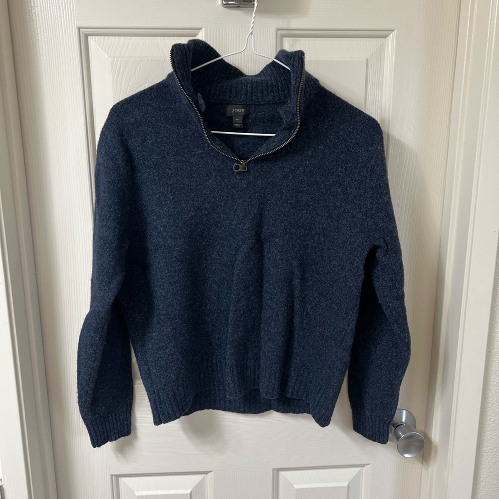 J. Crew women’s Navy Zip-Up Sweater